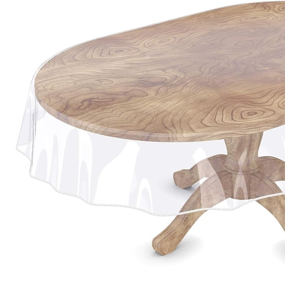 Wipeable Clear Plastic Tablecloth Protector, Waterproof Transparent Vinyl Table Cover, Multi-Use Table Pad to Protect Tables from Stains, Scratches & Heat