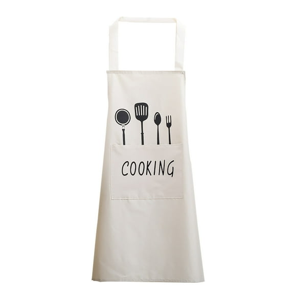 Wipeable PVC Kitchen Apron with Large Pocket, Adjustable Strap Unisex Cooking Smock, Waterproof Oil-Resistant Adult Chef Workwear