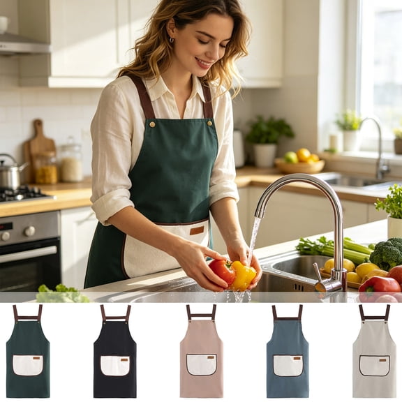 Wipeable Waterproof Oil Proof Unisex Apron, Blue Pvc Kitchen Cooking Dining Wear, Home Chef Holiday Gift Idea, Festive Season Baking Party Essential, Topliu