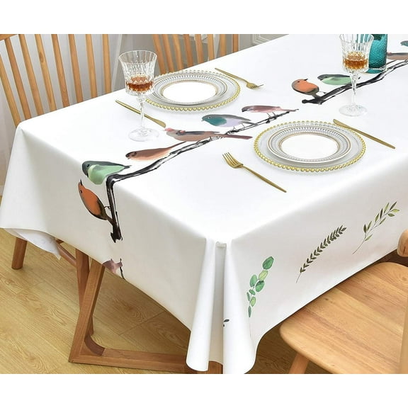 Wipeable Waterproof Tablecloth Vinyl Tablecloths for Rectangle Tables Heavy Duty PVC Tablecloth for Kitchen Dining Table(Rattan, 78'''' x 60'''')