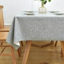 Wipeable Waterproof Tablecloth for Rectangle Table Heavy Duty Vinyl Tablecloths Outdoor PVC Table Cover for Picnic(A-Gray, 60'''' x 120'''')