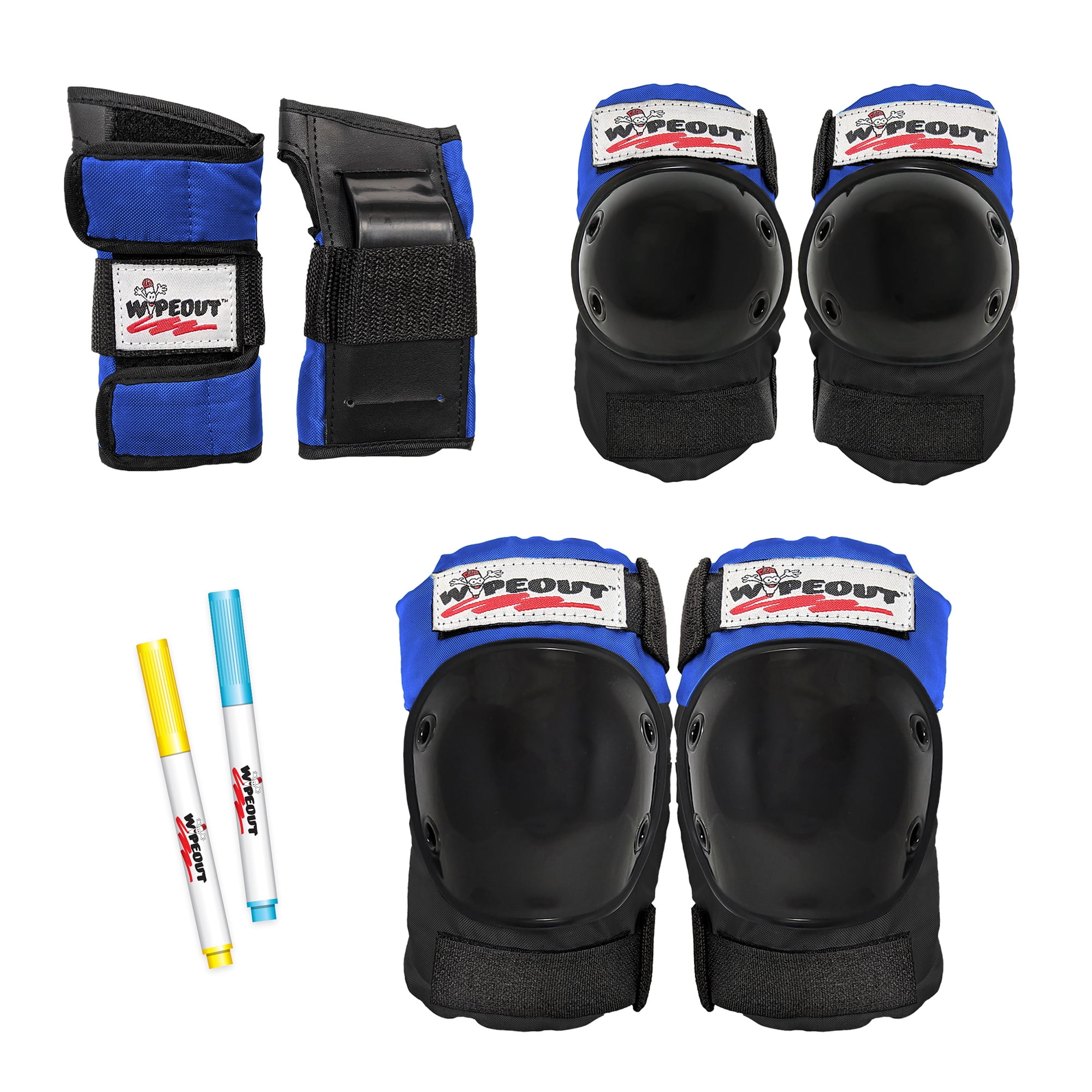 Wipeout 3 Pack Pad Set with Wrist Guards, Knee Pads and Elbow Pads for