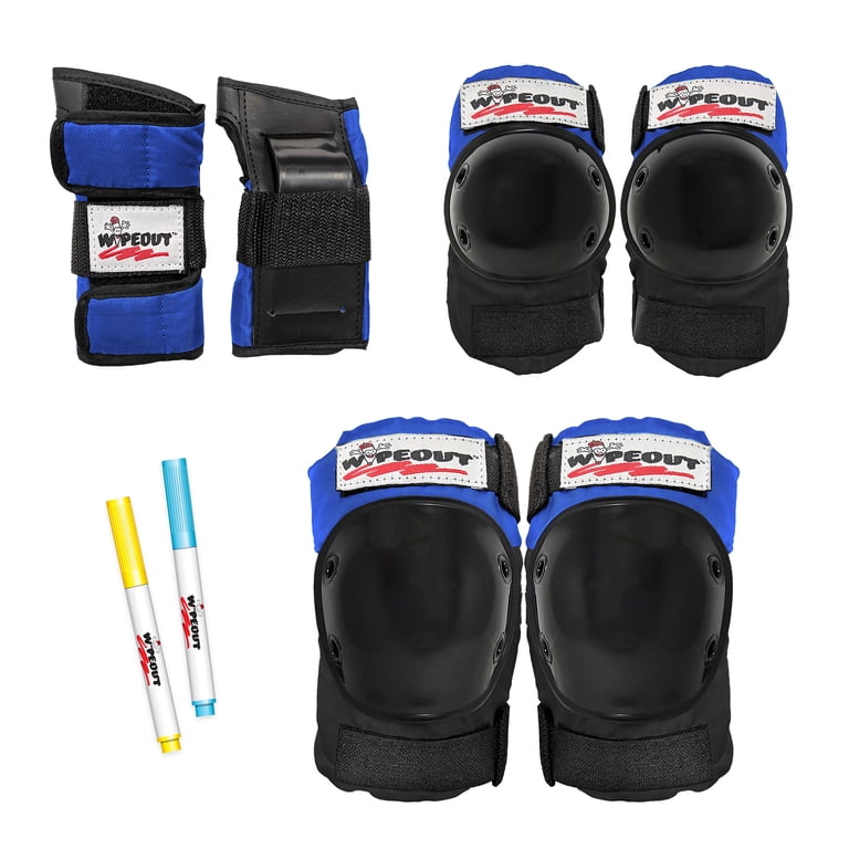 Wipeout 3 Pack Pad Set with Wrist Guards, Multi-Use Knee Pads and