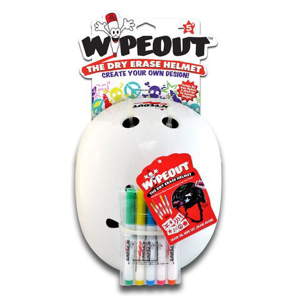 Wipeout Dry Erase Helmet, White, Medium/5+ Years