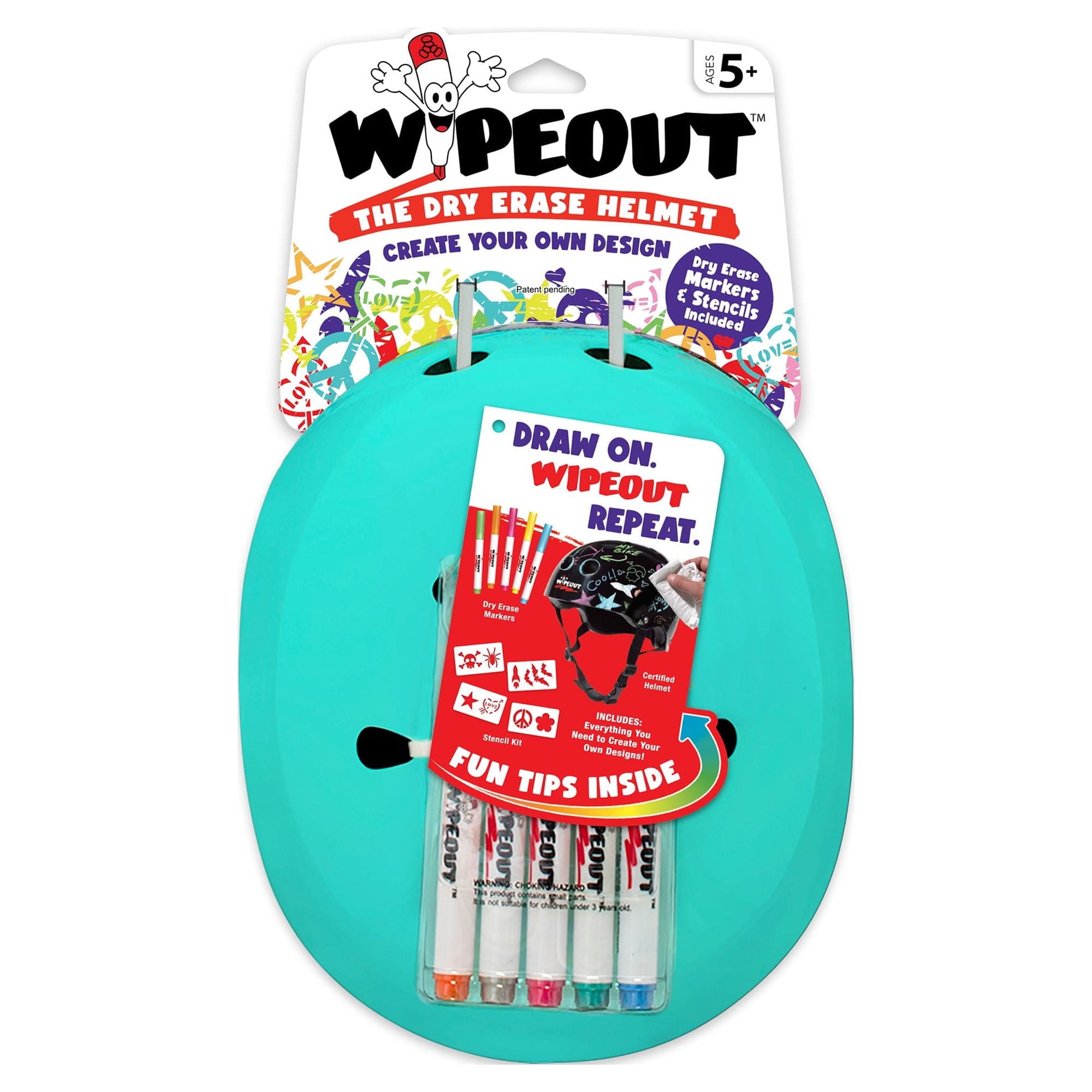 Wipeout Dry Erase Kids Helmet for Bike, Skate and Scooter