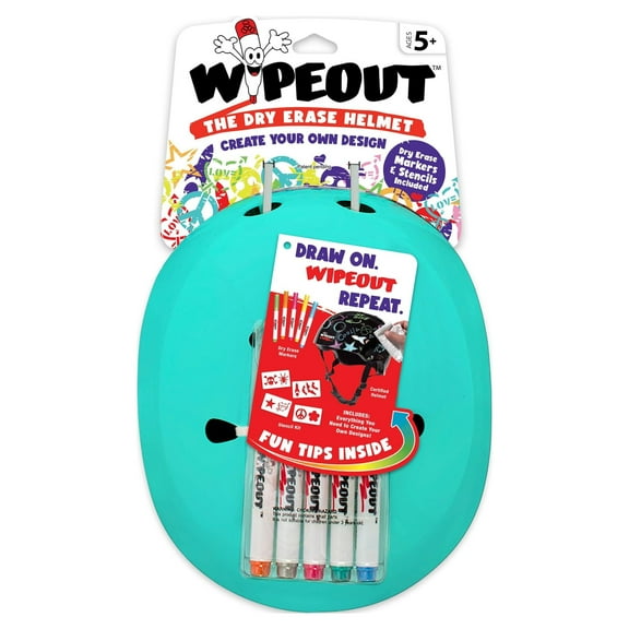 Wipeout Dry Erase Kids Helmet for Bike, Skate and Scooter