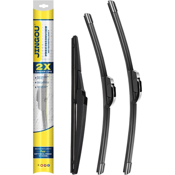 Wiper Blades,26"/17"/14" Windshield Wipers Set,Compatible with 2007-2015 MAZDA CX-9,Front and Back Automotive Replacement Windshield Wiper blades(Pack of 3)