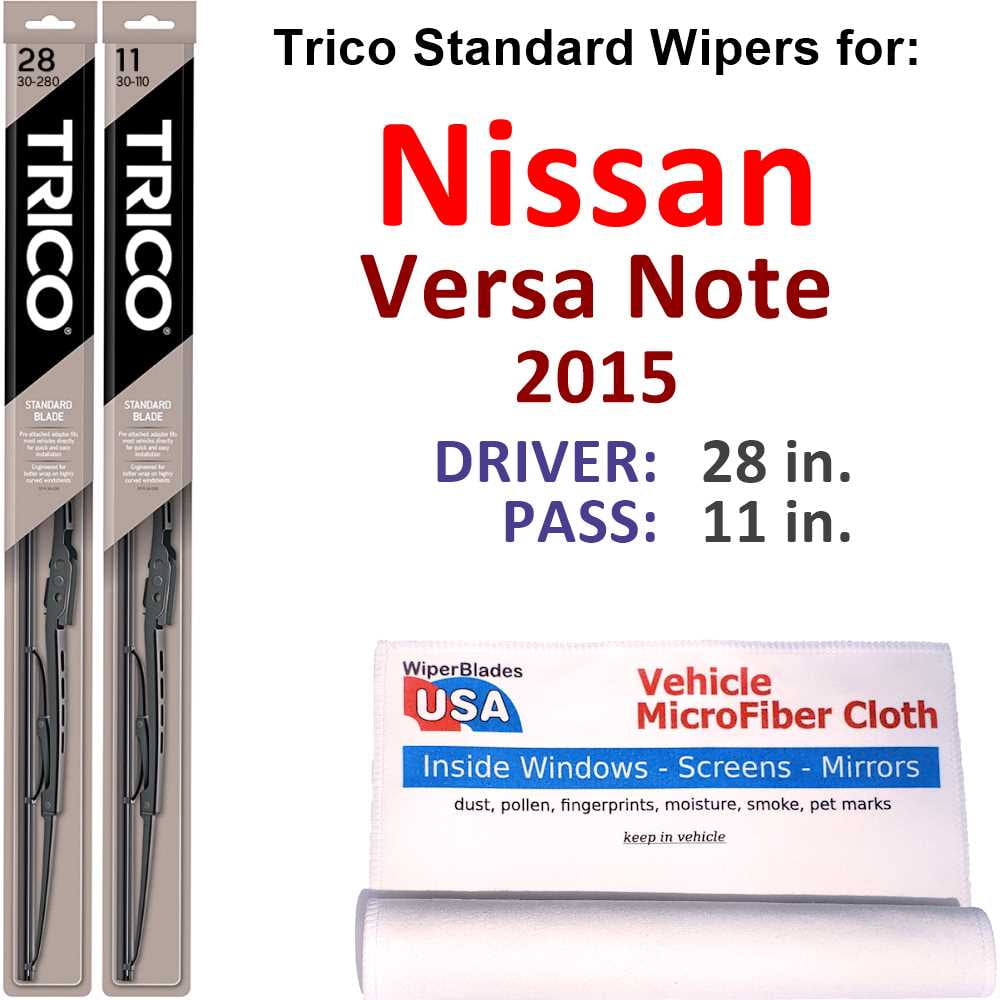 Wiper Blades (Set of 2) compatible with 2015 Nissan Versa Note