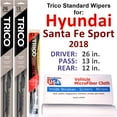 thumbnail image 1 of 2018 Hyundai Santa Fe Sport Wiper Blades (Set of 3) w/Rear Wiper, 1 of 4