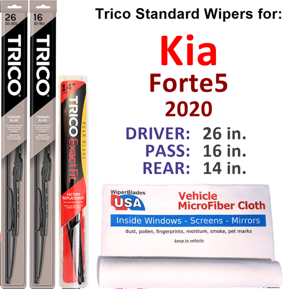 2020 Kia Forte5 Wiper Blades (Set of 3) w/Rear Wiper