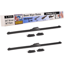 Wiper Blades USA High-Performance All-Season Beam Wiper Blades - 24" 16"- 2 Pieces