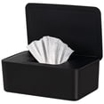 thumbnail image 1 of Wipes Dispenser With Lid , Wipe Holder for Baby & Adult, Black Container for Wipes, Refillable Wipe Container, Keeps Wipes Fresh, Easy Open/Close Wipes Pouch Case, 1 of 8