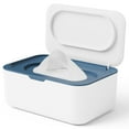 thumbnail image 1 of Wipes Dispenser, Wipe Holder for Baby & Adult,  Refillable Wipe Container, Keeps Wipes Fresh, One-Handed Operation. Non-Slip, Easy Open/Close Wipes Pouch Case-Blue, 1 of 6