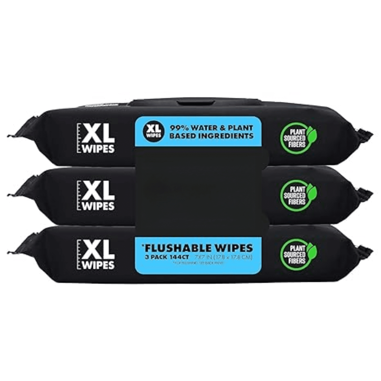 Wipes - Flushable Wipes - 3 Pack, 144 Wipes - Unscented Extra-Large Adult Wet Wipes - Vitamin-E & Aloe - Septic and Sewer Safe