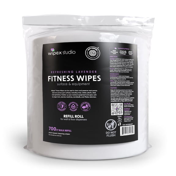 Wipex 700ct Lavender Plant-Based Gym Wipes Bulk Refill Roll