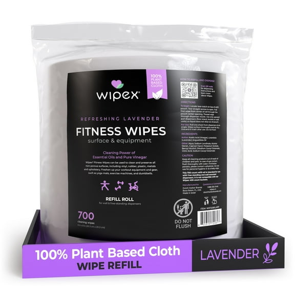 Wipex 700ct Lavender Plant-Based Gym Wipes Bulk Refill Roll