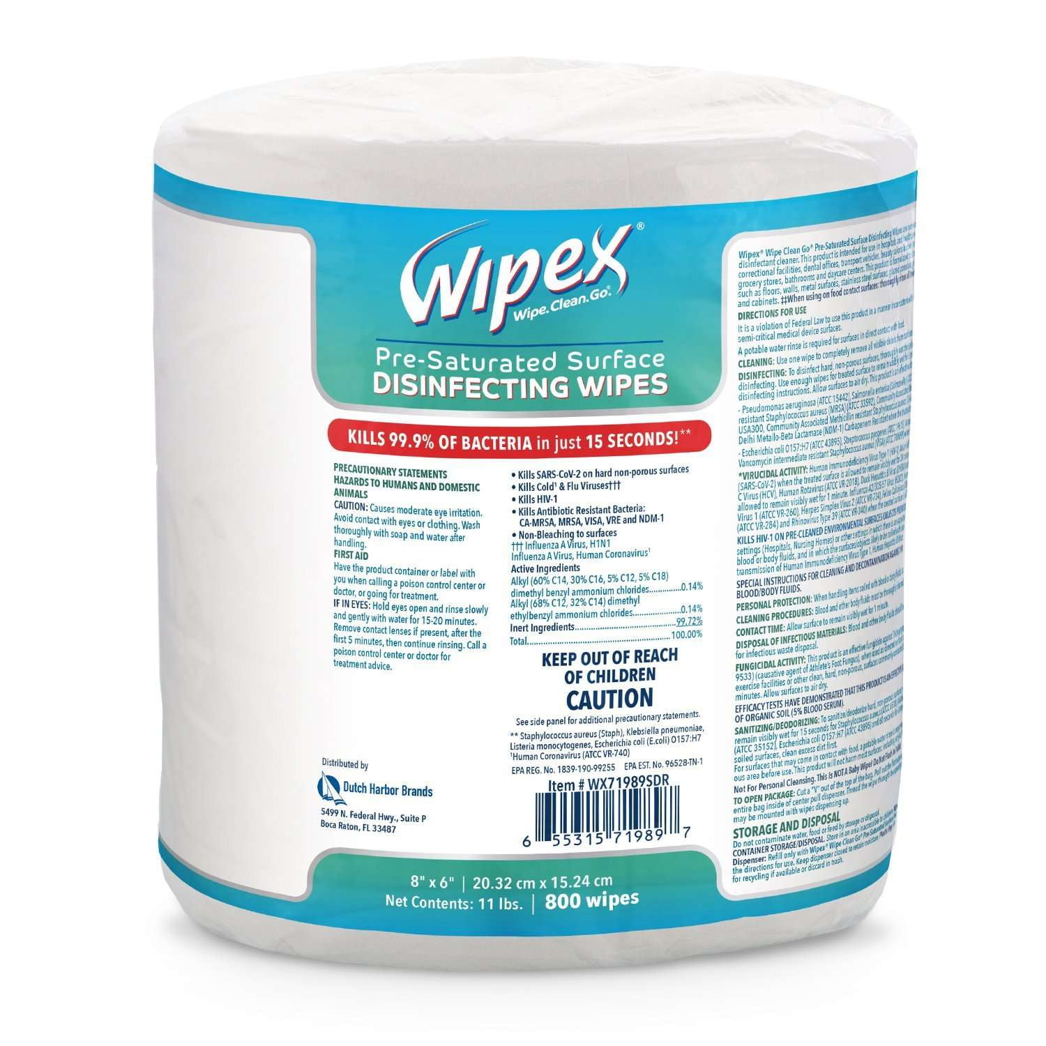 Wipex Antibacterial Gym Wipe Refills EPA Registered Disinfecting Cleaning Wipes for Refills