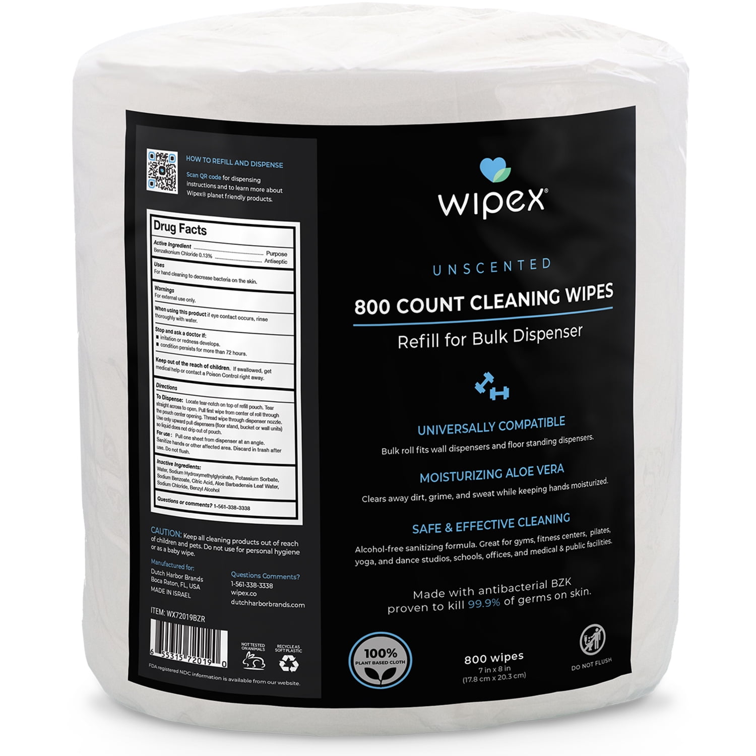 Wypall X80 Reusable Wipes (41055), HYDROKNIT Jumbo Roll, 12.5 x