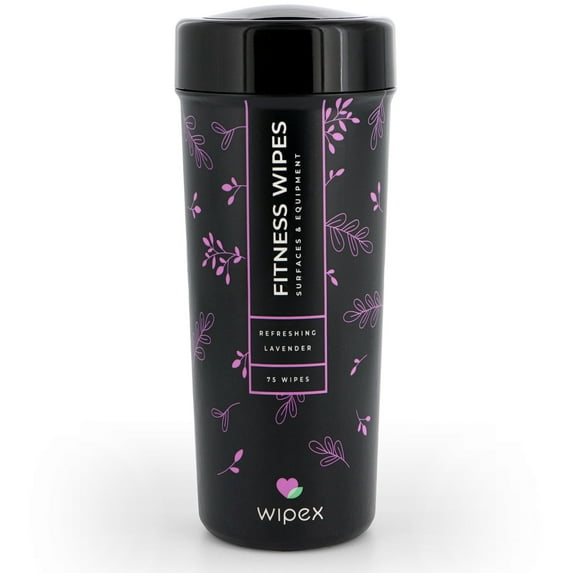 Wipex Natural Gym & Fitness Equipment Wipes - Lavender & Vinegar - 75Ct Canister