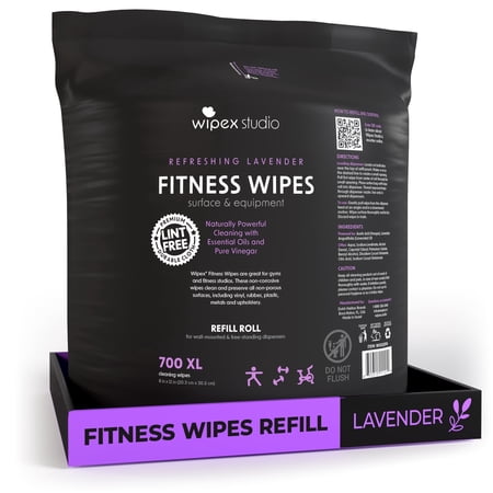 Wipex Natural Gym & Fitness Refill Wipes for Dispensers, 700 Large Lavender