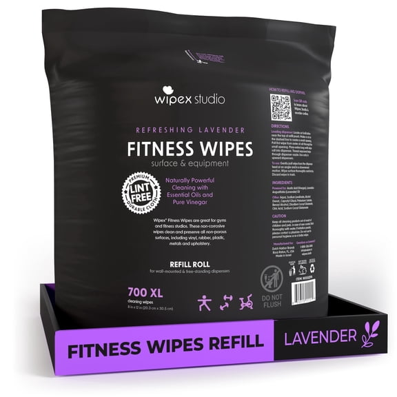 Wipex Natural Gym & Fitness Refill Wipes for Dispensers, 700 Large Lavender