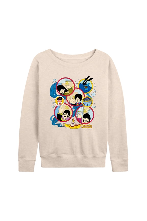 - Yellow Submarine Circles - Women's French Terry Long Sleeve Pullover