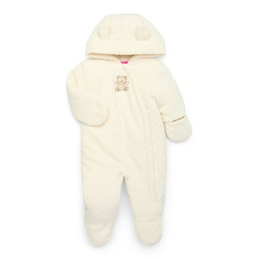 Wippette Baby Fleece Snow Pram with Bear Embroidery, Sizes 0M-9M