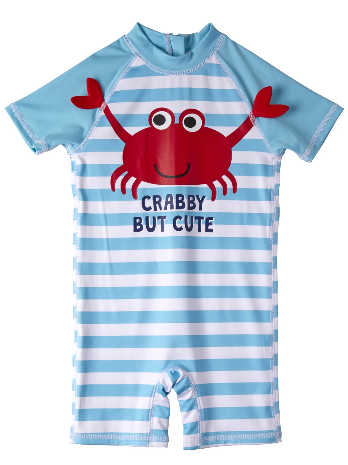 Wippette Boys 924 Months Crab Swim Romper (Blue 12 Months)
