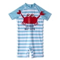 thumbnail image 1 of Wippette Boys 9-24 Months Crab Swim Romper (Blue 18 Months), 1 of 1
