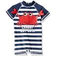 thumbnail image 1 of Wippette Boys' Baby Printed Rashguards, Cute Crab Navy, 0/6M, 1 of 1