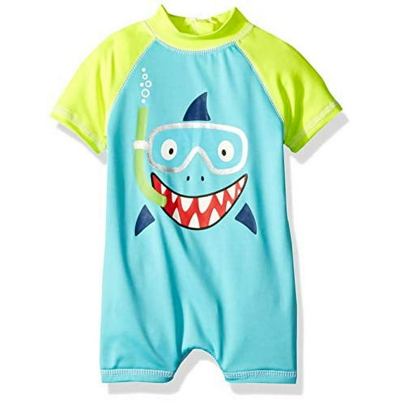 Wippette Boys' Baby Printed Rashguards, Shark Blue, 12M