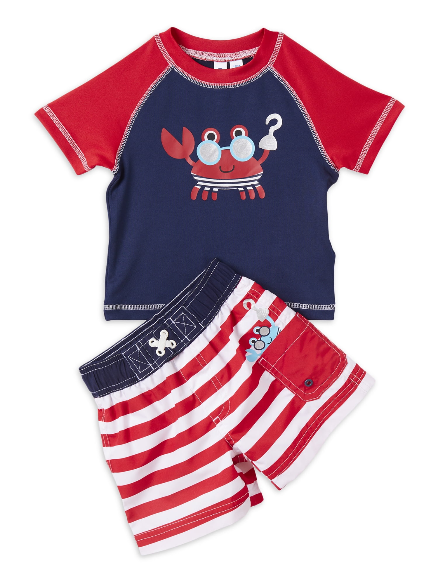 Wippette Toddler Boy Crab Rashguard Set, Sizes 12M4T