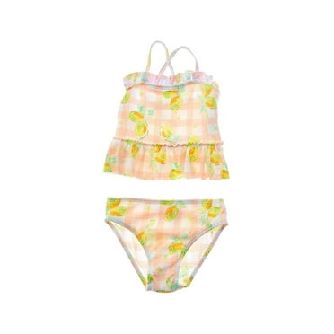 Wippette girls  2pc Tankini Swim Set, 2T, Orange