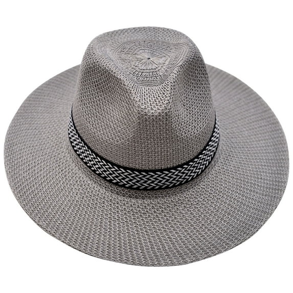 Wipya Casual Fedora Sun Hat for Men and Women with Wide Brim for UV Protection and Summer Style Grey