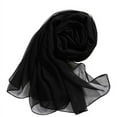 thumbnail image 1 of Wipya Chiffon Scarf for Women Lightweight Sheer Long Wrap Beach Cover-Up Soft Draping Shawl Elegant Summer Fashion Scarf Black, 1 of 2