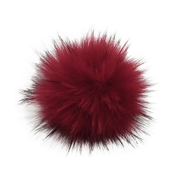 Wipya Decorative Fake Fur Pom Pom Ball With Secure Press Button for DIY Knitting Hats and Craft Projects