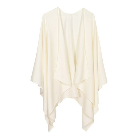 Wipya Elegant Women Shawl Wraps Open Front Cardigan Blanket Scarf Poncho Cape Loose Fit Cozy Knit Style White