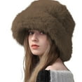 thumbnail image 1 of Wipya Faux Fur Ear Flap Hat For Women Warm Winter Beanie With Luxurious Soft Plush For Cold Weather Fashion And Everyday Style SizeCoffee, 1 of 5