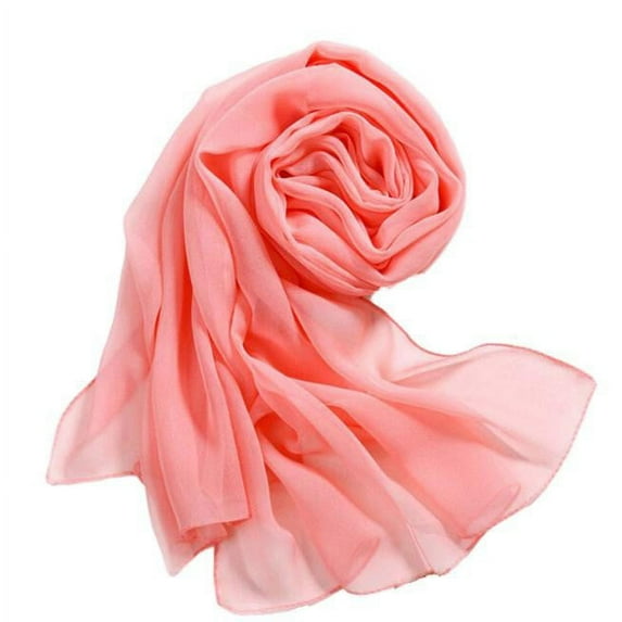 Wipya Graceful Long Chiffon Scarf for Women Thin Soft Shawl Perfect for Beach Trips and Evening Wear Watermelon Red
