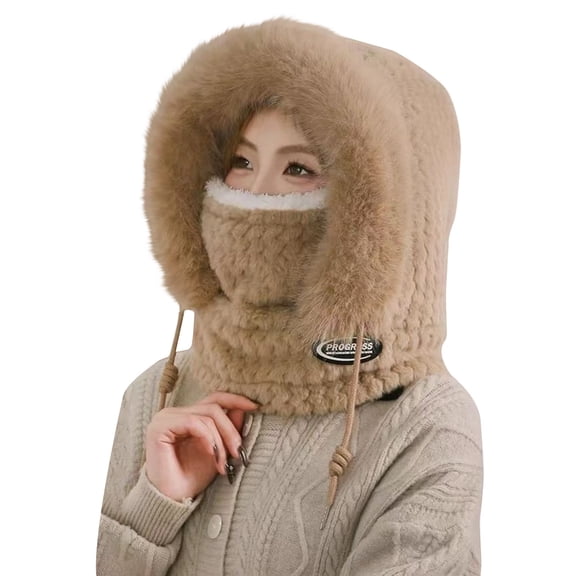 Wipya Integrated Mask Beanie Hat For Women And Men Full Face Protection Windproof Fleece Lined Winter Warm Hat For Outdoor Activities SizeRose Gold