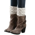 thumbnail image 1 of Wipya Knit Boot Toppers for Women Short Crochet Sock Covers Fashion Boot Cuffs with Textured Stitch Adjustable Warm Leg Warmers Beige, 1 of 6