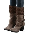 thumbnail image 1 of Wipya Knit Boot Toppers for Women Short Crochet Sock Covers Fashion Boot Cuffs with Textured Stitch Adjustable Warm Leg Warmers Coffee, 1 of 6