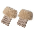 thumbnail image 1 of Wipya Knitted Leg Warmers Boot Socks Cuff for Women Cozy Wool Like Boot Toppers for Skating Dance and Winter Fashion Beige, 1 of 6