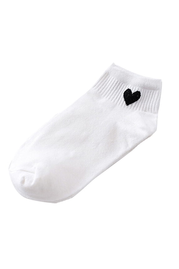 Patterned Skateboard Socks for Women Breathable Cushioned Comfort Ankle Socks Non Slip Design White