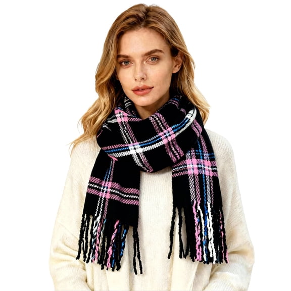 Wipya Plaid Winter Scarf For Women Soft Fashion Scarf Cozy Warm Comfortable Winter Essential Accessory For Layering And Style SizePurple