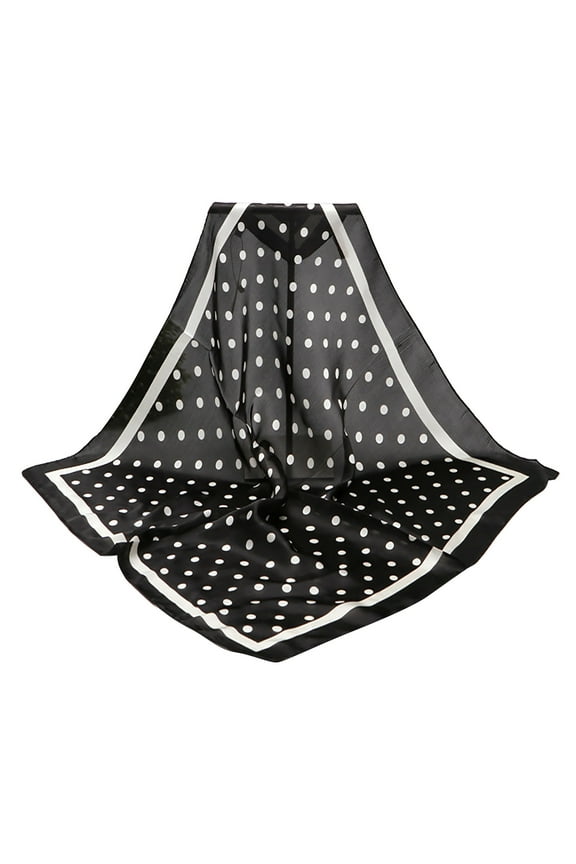 Professional Women Bandana Scarf Set Versatile Headband and Neck Wrap Lightweight Square Scarf for Office Chic Accessory Black