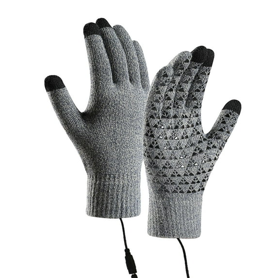 Wipya Rechargeable Heated Gloves for Men and Women Adjustable Temperature Touchscreen Compatible Winter Warm Hand Protection Gray