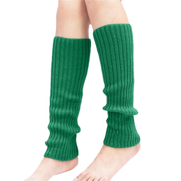 Wipya Ribbed Knit Leg warmers for Women Stretchy Yoga and Dance Socks for Ballet Pilates Workouts and Winter Warmth Blackish Green