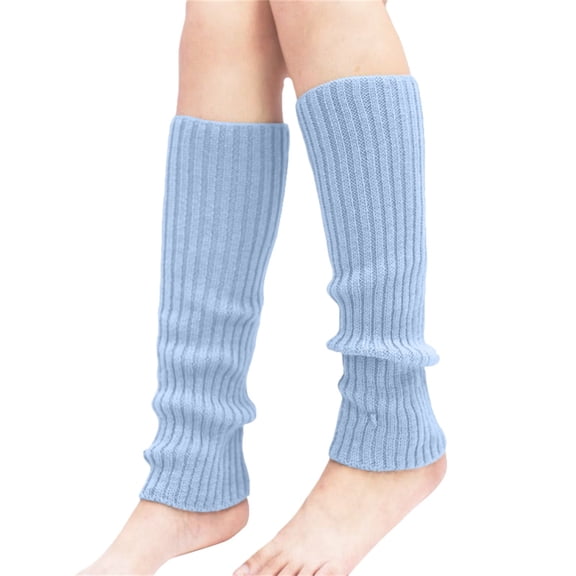 Wipya Ribbed Knit Leg warmers for Women Stretchy Yoga and Dance Socks for Ballet Pilates Workouts and Winter Warmth Blue