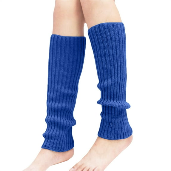 Wipya Ribbed Knit Leg warmers for Women Stretchy Yoga and Dance Socks for Ballet Pilates Workouts and Winter Warmth Dark Blue